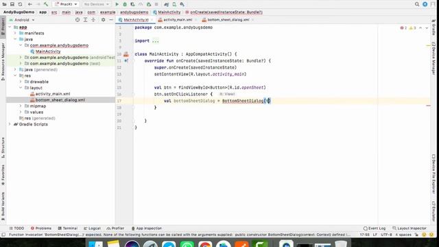 Bottom Sheet Dialog in Android | AndyBugs смотреть онлайн