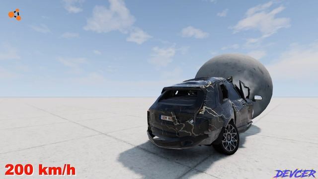 Rolls Royce Cullinan vs ROUND STONE BALL 250 Km H Crash TEST! BeamNG drive смотреть онлайн