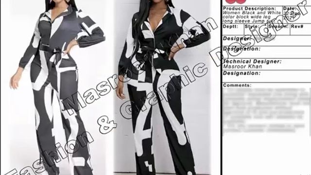 Women Wide Leg Long sleeve Jump suit Design - By Masroor Khan #widelegpants смотреть онлайн