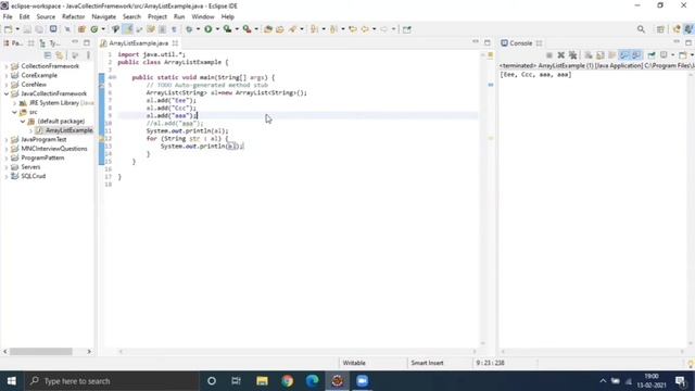 Array List Example in java смотреть онлайн