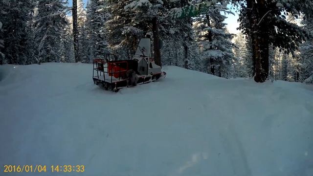 Снегоход БУРАН. Зарисовки после переделки. Первый выезд на снегоходе.
