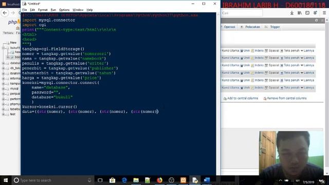 TUTORIAL CGI PYTHON - Ibrahim Labib Hasan D600180118 - praktikum prokom 2019 смотреть онлайн