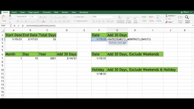How to Add and Subtract Days From a Date in Excel смотреть онлайн