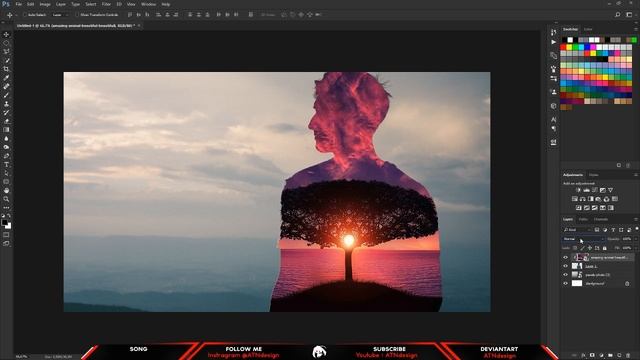 How to do a double exposure in photoshop (eng) смотреть онлайн
