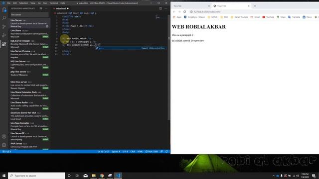 Cara Live preview HTML coding di Visual Studio Code secara real time смотреть онлайн