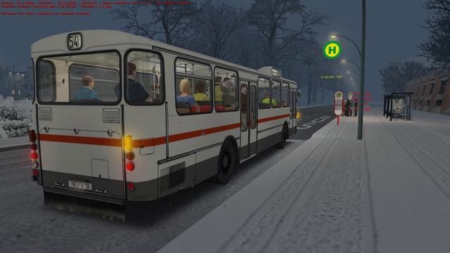 OMSI 2. Map Krefrath, Line 54, Mercedes-Benz O305. Part 1 смотреть онлайн