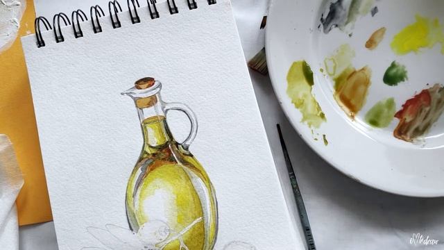 Как я рисую акварелью кувшин с оливковым маслом смотреть онлайн
