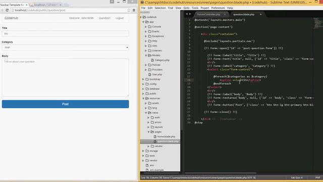 PHP/Laravel - Building a forum like website from scratch (tut 9) смотреть онлайн