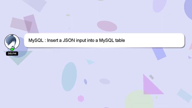 MySQL : Insert a JSON input into a MySQL table смотреть онлайн