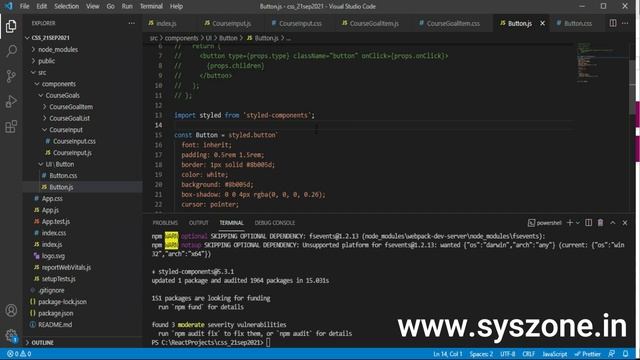 Lecture 26 ReactJS styled components | reactjs tutorial for beginners in hindi смотреть онлайн