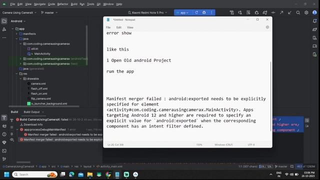 Manifest merger failed : Apps targeting Android 12 and higher are required | Android Studio Error смотреть онлайн