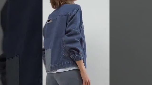 Waven Karin Patchwork Boyfriend Denim Jacket смотреть онлайн