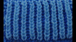 Бриошь двухцветная резинка. Английская резинка из пряжи двух цветов. Узор спицами.