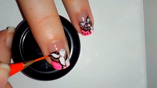 Nail Art 2014/ Pink&White&Black for summer/Яркий маникюр для лета смотреть онлайн