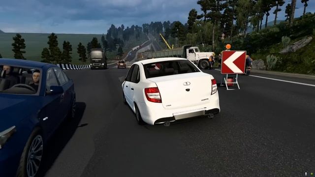 ПРОТЕСТИРОВАЛ ГРАНТУ НА БЕЗДОРОЖЬЕ - СУРОВАЯ РОССИЯ - Euro Truck Simulator 2 + РУЛЬ смотреть онлайн