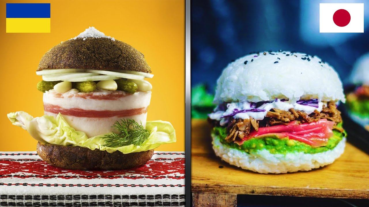 Как выглядят БУРГЕРЫ в странах мира! Я в шоке! смотреть онлайн