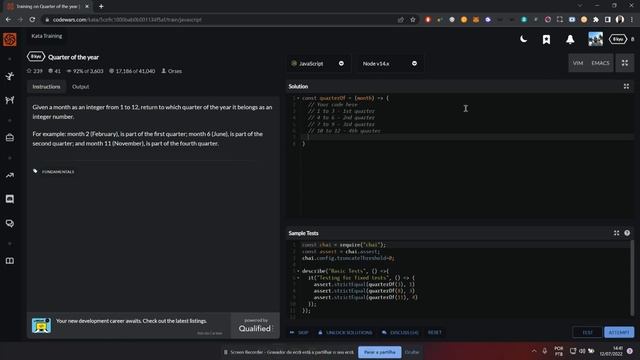 CodeWars #2 - Quarter of the year (100 Days of Code) смотреть онлайн