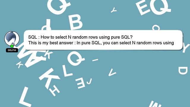 SQL : How to select N random rows using pure SQL? смотреть онлайн
