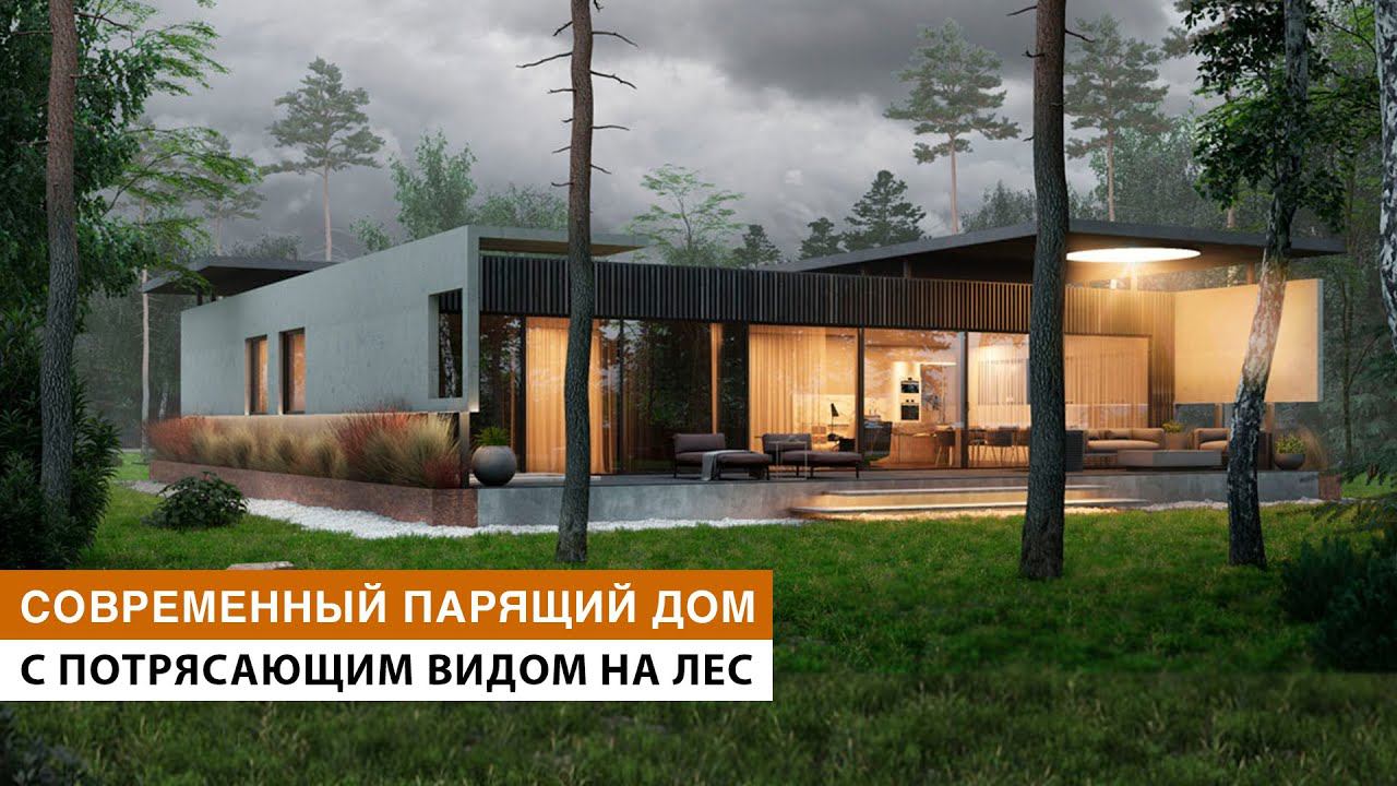 Обзор загородного каркасного дома в современном стиле с идеальным видом на лес и черным интерьером смотреть онлайн