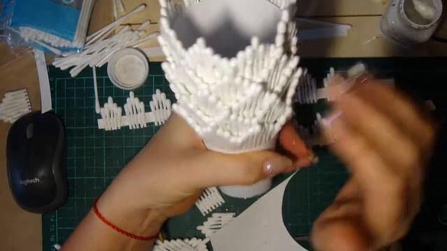 Ваза из ватных палочек. смотреть онлайн