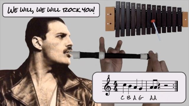 We Will Rock You - for stomps/claps, singing, recorder and Orff bars смотреть онлайн