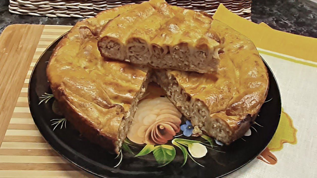 Пирог из блинов и мясного фарша смотреть онлайн