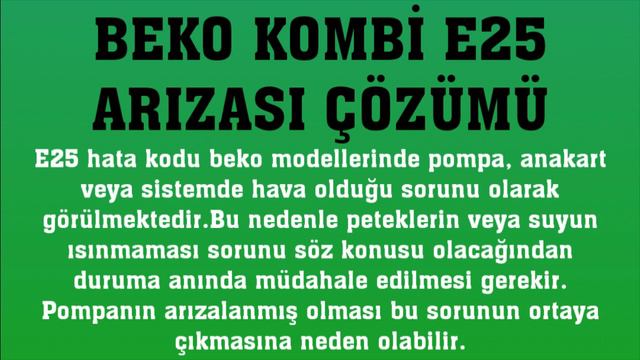 Beko Kombi E25 Arızası Nasıl Giderilir? смотреть онлайн