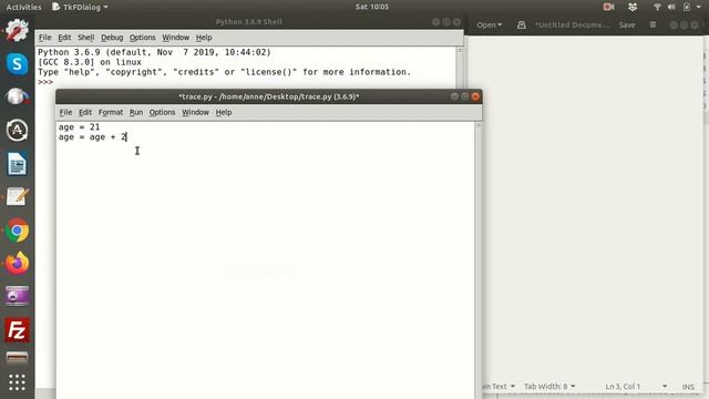 Tracing through Python 3 program code смотреть онлайн