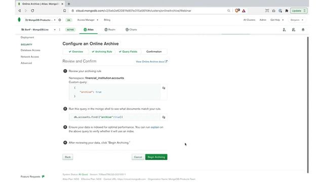 MongoDB Atlas Online Archive | Demo смотреть онлайн