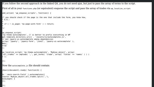 Wordpress: jQuery Autocomplete not working with wp_localize_script (2 Solutions!!) смотреть онлайн