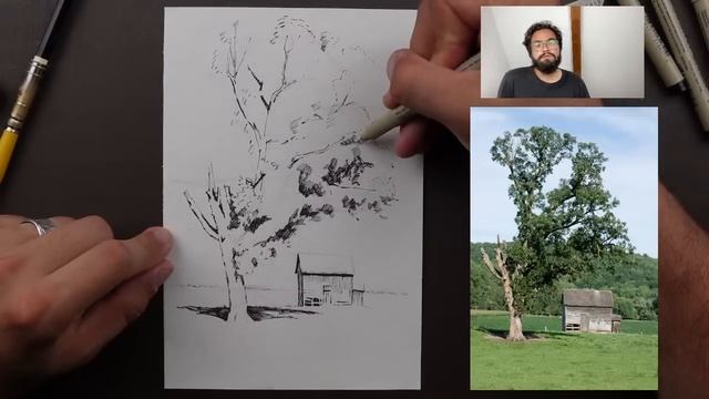Бесплатный мастер-класс по графике «Сломанное дерево» смотреть онлайн