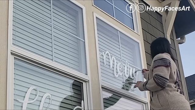Painting my First Residential Window for Christmas! Simple and fast design! смотреть онлайн
