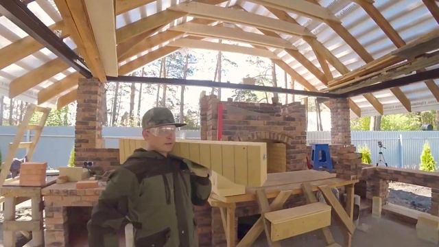 Барбекю из кирпича ручной формовки в открытой беседке под ключ на заказ своими руками.Печенатор!!! смотреть онлайн