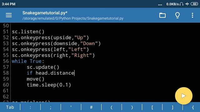 Creating snakegame on andriod |python | turtle | telugu смотреть онлайн