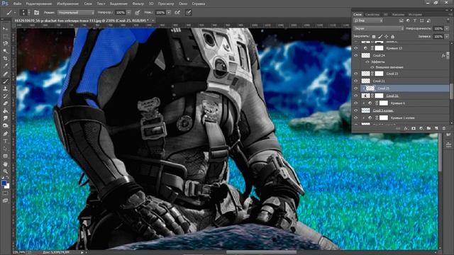 Speed art. Создаём коллаж в photoshop "Alien planet" смотреть онлайн