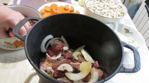Простой рецепт второго блюда! Блюдо с фасолью! ФАСОЛЬ С МЯСОМ в казане!