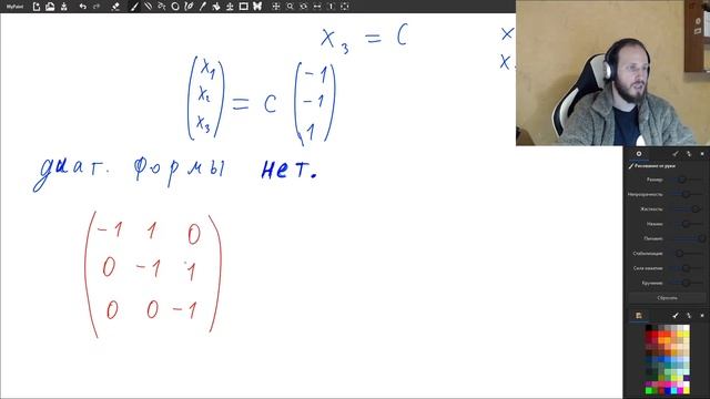 Диагональная форма матрицы оператора