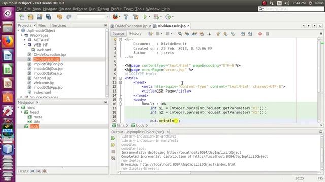jsp(java server pages) exception handling смотреть онлайн