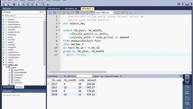 DAT/390 Wk3 - MySQL Rollup query смотреть онлайн