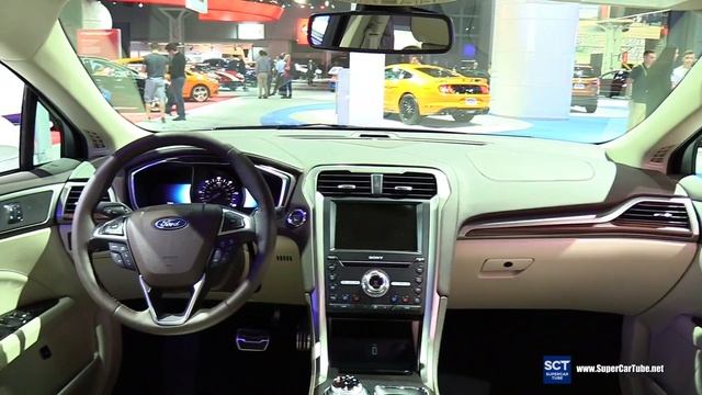 2017 Ford Fusion Titanium Hybrid - Exterior and Interior Walkaround - 2017 New York Auto Show смотреть онлайн