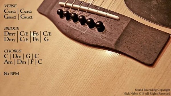 Soft Acoustic Guitar Ballad Backing Track C Major