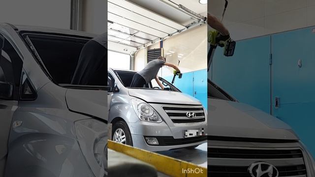 Установка лобового стекла Hyundai H1 (Хендай Н1) смотреть онлайн