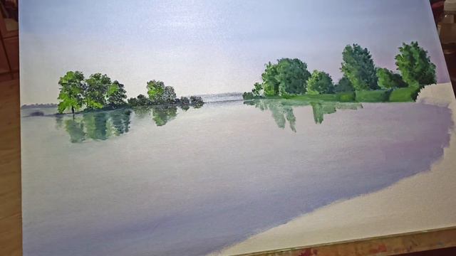 Пейзаж маслом/ Oil Landscape Painting Demonstration/ Pintura al óleo смотреть онлайн