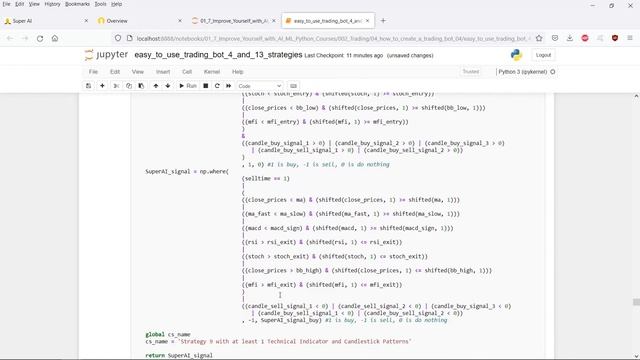 Easy to use trading bot in Python with Indicators and Candlestick Patterns + 13 strategies tested смотреть онлайн