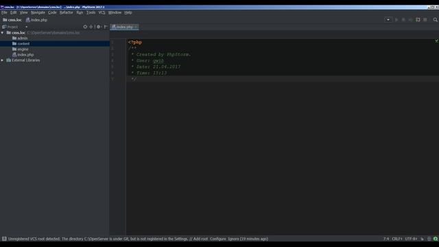 Создание CMS на php - 1 урок (структура) смотреть онлайн