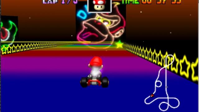 Mario Kart 64 - Rave Rainbow Road version 2 - Gameshark Code смотреть онлайн
