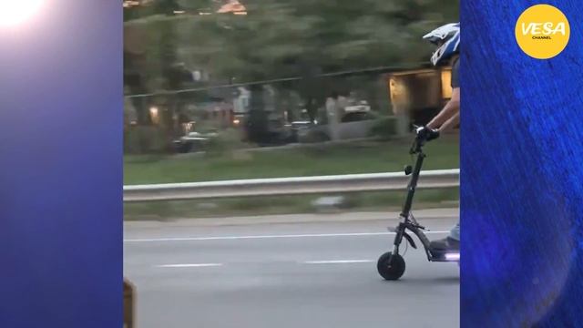 Guy seen driving e scooter along highway in 50 mph joyride смотреть онлайн