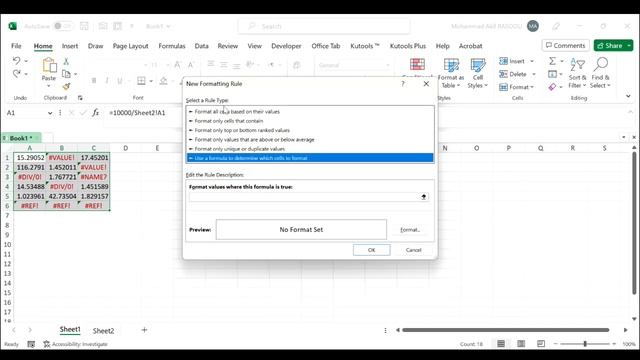 Hide All Error Values In Excel With Conditional Formatting смотреть онлайн