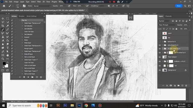 Sketch Cartoon Effect Photoshop Action смотреть онлайн