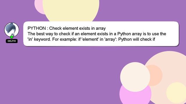 PYTHON : Check element exists in array смотреть онлайн